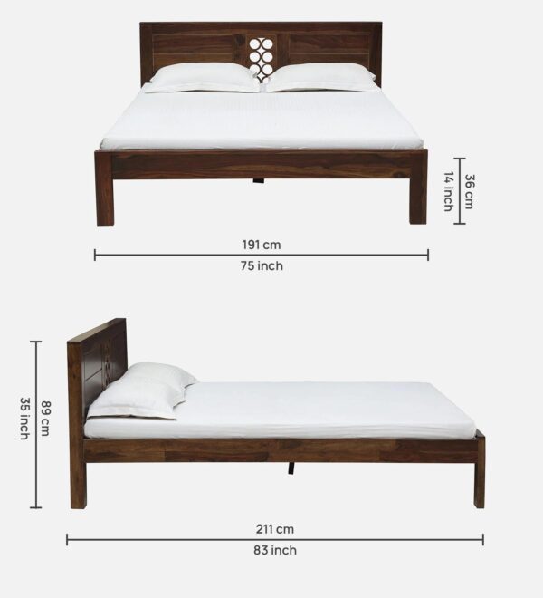 Ferrovilla King Size NNS5 Sheesham Wood Bed for Bedroom - Image 2