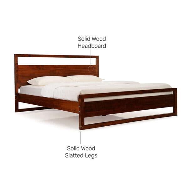 Ferrovilla King Size NS 20 Sheesham Wood Bed for Bedroom - Image 8