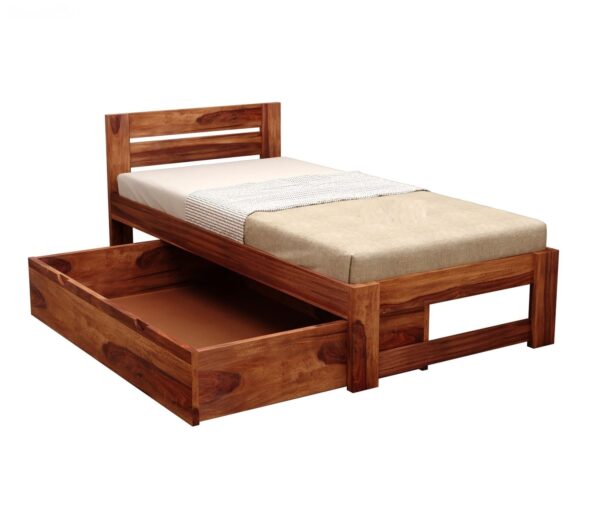 Ferrovilla Donzon Single Sheesham Wood Bed with Drawer Storage for Bedroom - Image 7