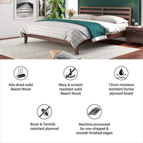 Ferrovilla King Size NS 20 Sheesham Wood Bed for Bedroom - Image 6
