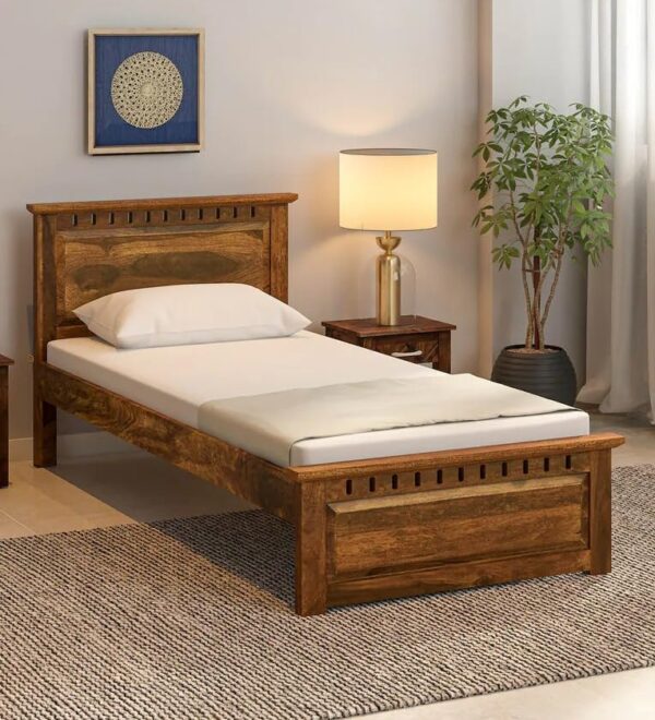 Ferrovilla NNS10 Single Sheesham Wood Bed for Bedroom