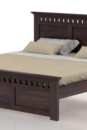 Ferrovilla Orchid Queen Size Sheesham Wood Bed for Bedroom