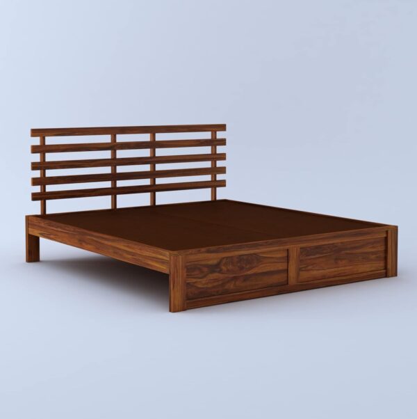 Ferrovilla Linson Queen Size Sheesham Wood Bed for Bedroom - Image 5
