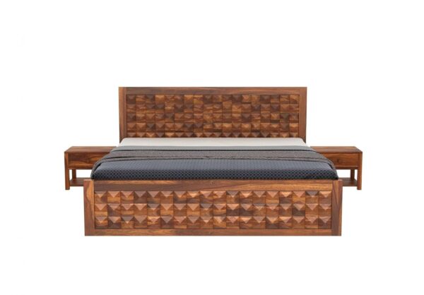 Ferrovilla Tango Queen Size Sheesham Wood Bed for Bedroom - Image 6