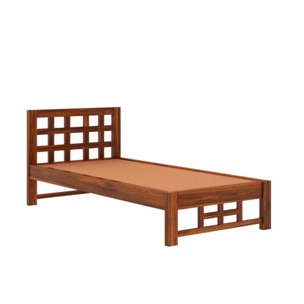 Ferrovilla Lukas Dark Single Sheesham Wood Bed for Bedroom - Image 8