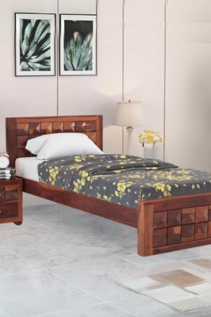 Ferrovilla Cloud Single Sheesham Wood Bed for Bedroom