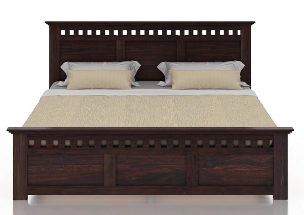 Ferrovilla Orchid Queen Size Sheesham Wood Bed for Bedroom - Image 7
