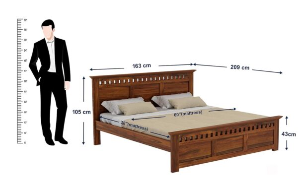 Ferrovilla Staru Queen Size Sheesham Wood Bed for Bedroom - Image 2