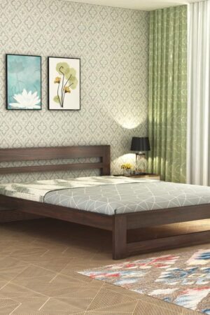 Ferrovilla Kiner Queen Size Sheesham Wood Bed for Bedroom