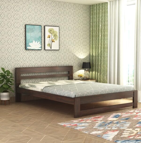 Ferrovilla Kiner Queen Size Sheesham Wood Bed for Bedroom