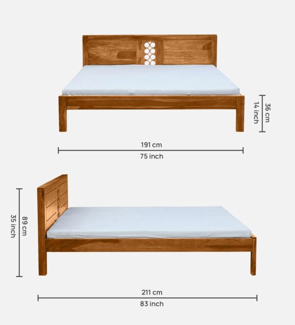 Ferrovilla King Size NNS3 Sheesham Wood Bed for Bedroom - Image 2