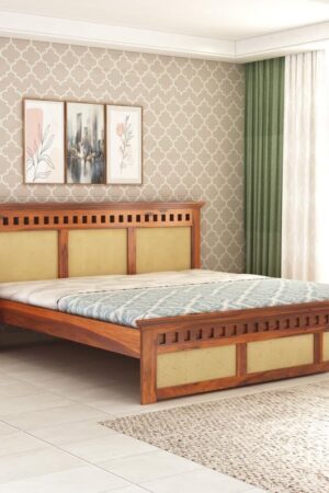 Ferrovilla King Size NS 24 Sheesham Wood Bed for Bedroom