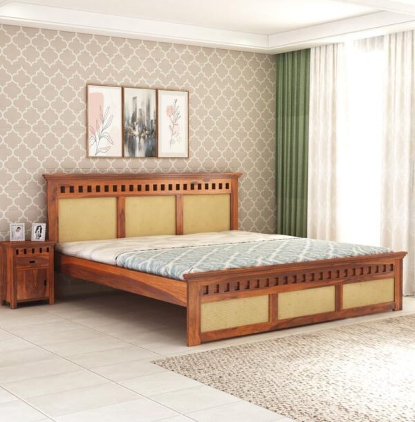 Ferrovilla King Size NS 24 Sheesham Wood Bed for Bedroom