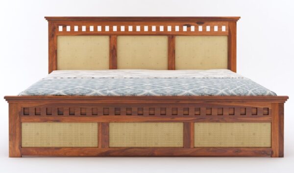 Ferrovilla King Size NS 24 Sheesham Wood Bed for Bedroom - Image 8