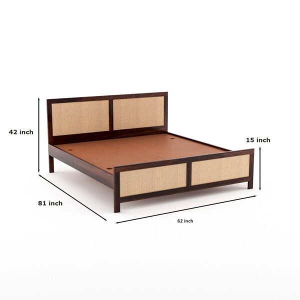 Ferrovilla Queen Size NS 25 Sheesham Wood Bed for Bedroom - Image 2