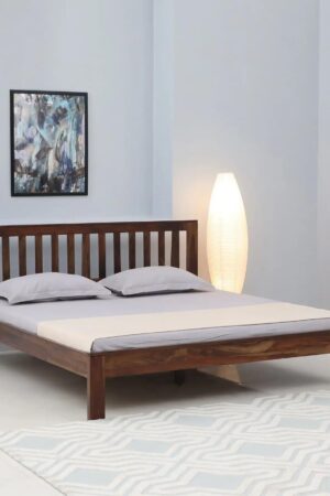 Ferrovilla Peluga Queen Size Sheesham Wood Bed for Bedroom