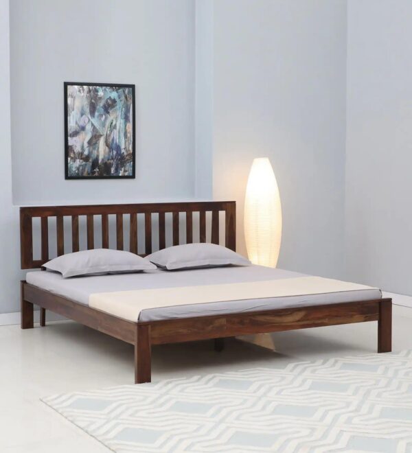 Ferrovilla Peluga Queen Size Sheesham Wood Bed for Bedroom