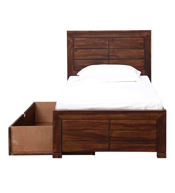 Ferrovilla WS4 Single Sheesham Wood Bed with Drawer Storage for Bedroom - Image 5
