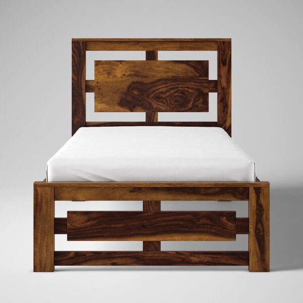 Ferrovilla Sobo Single Sheesham Wood Bed for Bedroom - Image 6