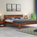 Ferrovilla Fossil Queen Size Sheesham Wood Bed for Bedroom