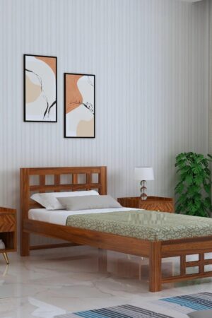 Ferrovilla Lukas Single Sheesham Wood Bed for Bedroom