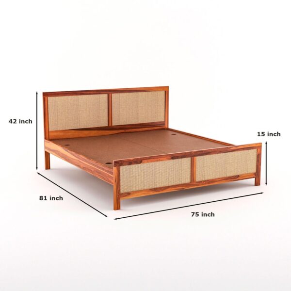 Ferrovilla King Size NS 27 Sheesham Wood Bed for Bedroom - Image 2