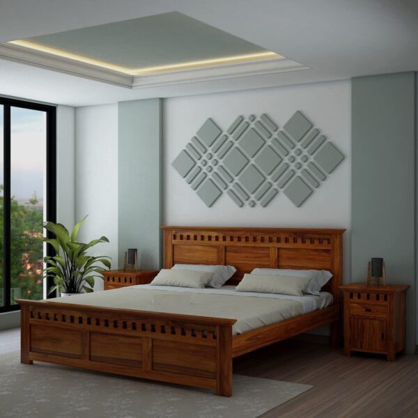 Ferrovilla Staru Queen Size Sheesham Wood Bed for Bedroom