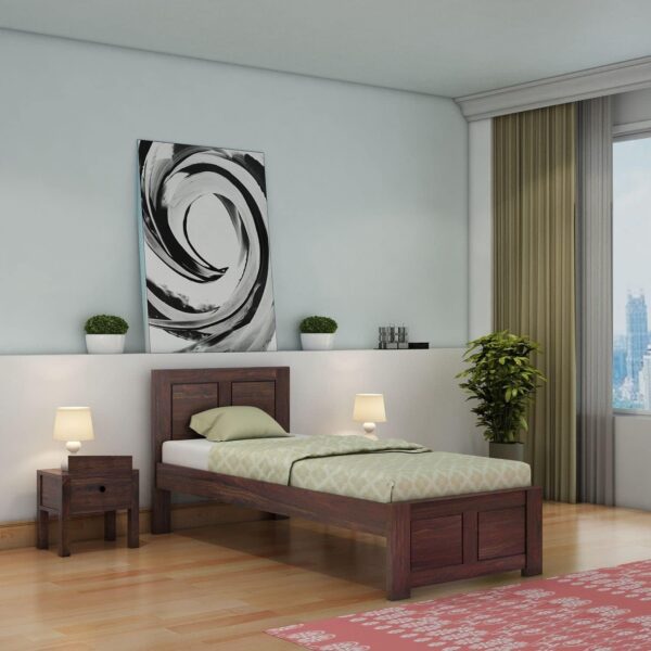 Ferrovilla NS24 Single Sheesham Wood Bed for Bedroom