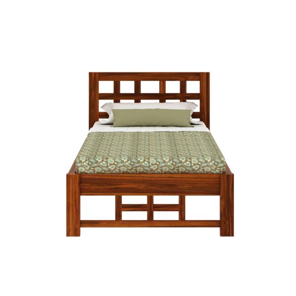 Ferrovilla Lukas Dark Single Sheesham Wood Bed for Bedroom - Image 6