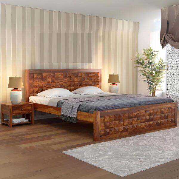 Ferrovilla Tango Queen Size Sheesham Wood Bed for Bedroom