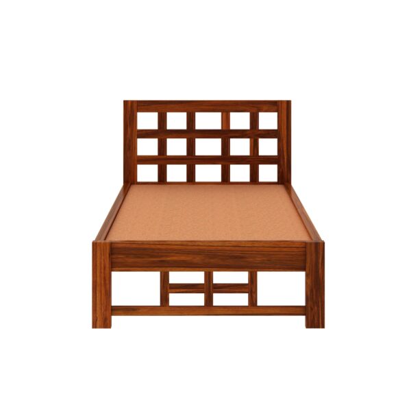 Ferrovilla Lukas Dark Single Sheesham Wood Bed for Bedroom - Image 5