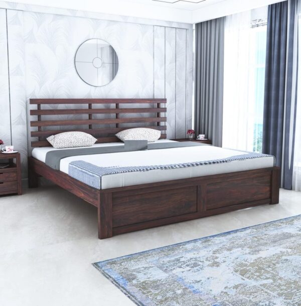 Ferrovilla Winson Queen Size Sheesham Wood Bed for Bedroom