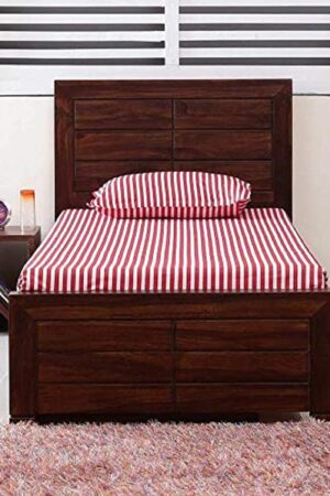 Ferrovilla WS4 Single Sheesham Wood Bed with Drawer Storage for Bedroom