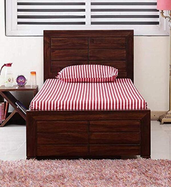 Ferrovilla WS4 Single Sheesham Wood Bed with Drawer Storage for Bedroom