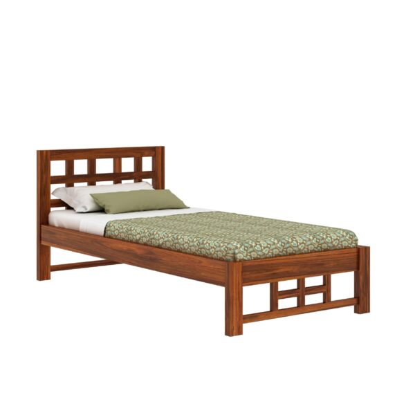 Ferrovilla Lukas Dark Single Sheesham Wood Bed for Bedroom - Image 7
