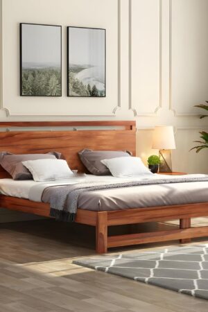 Ferrovilla Queen Size NS 2 Sheesham Wood Bed for Bedroom