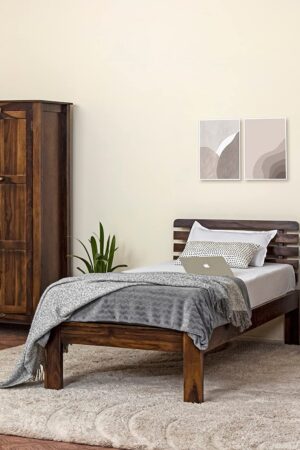 Ferrovilla NS3 Single Sheesham Wood Bed for Bedroom