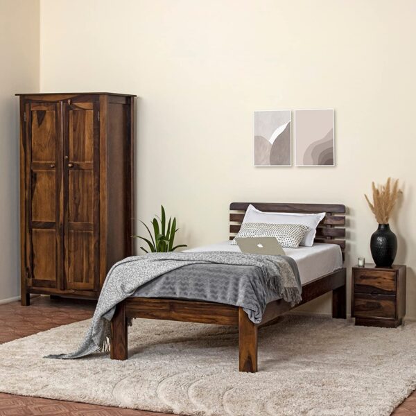 Ferrovilla NS3 Single Sheesham Wood Bed for Bedroom