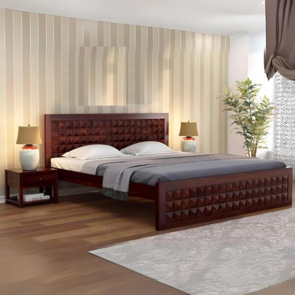 Ferrovilla Tokyo Queen Size Sheesham Wood Bed for Bedroom