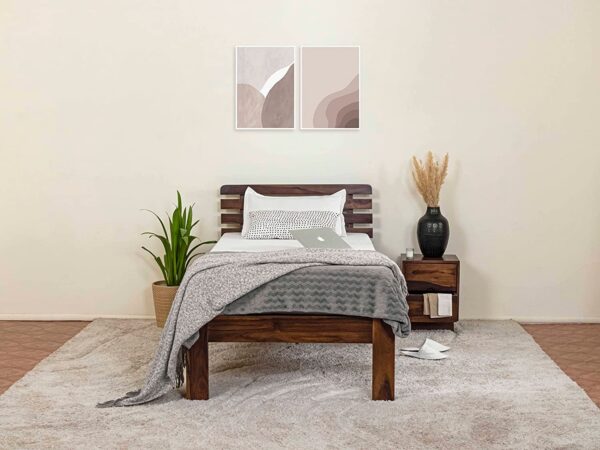 Ferrovilla NS3 Single Sheesham Wood Bed for Bedroom - Image 7
