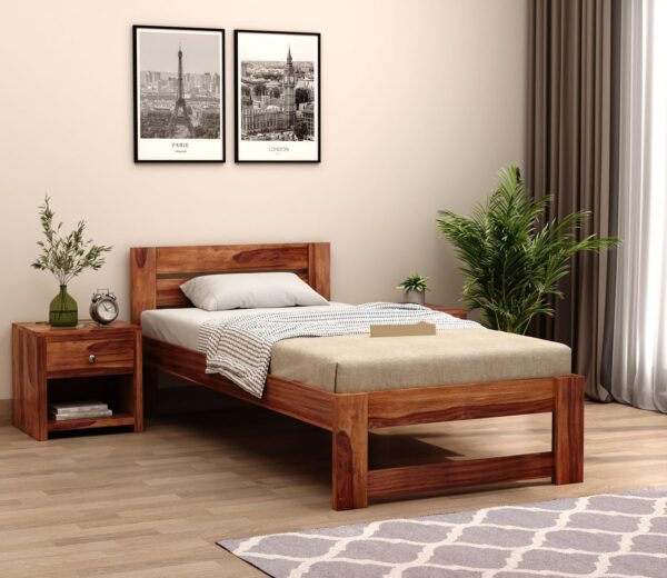 Ferrovilla NS6 Single Sheesham Wood Bed for Bedroom