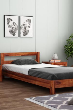 Ferrovilla Wekop Single Sheesham Wood Bed for Bedroom