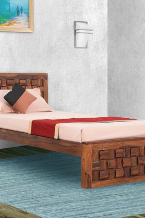 Ferrovilla Jiko Single Sheesham Wood Bed for Bedroom