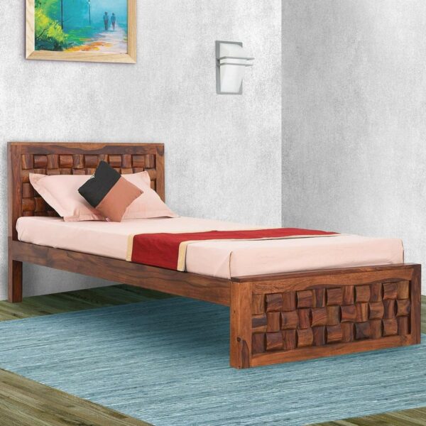 Ferrovilla Jiko Single Sheesham Wood Bed for Bedroom