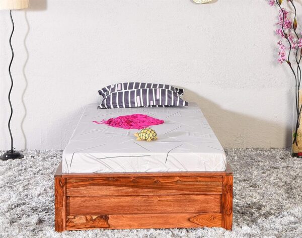 Ferrovilla WS3 Single Sheesham Wood Low Floor Bed with Drawer Storage for Bedroom - Image 2
