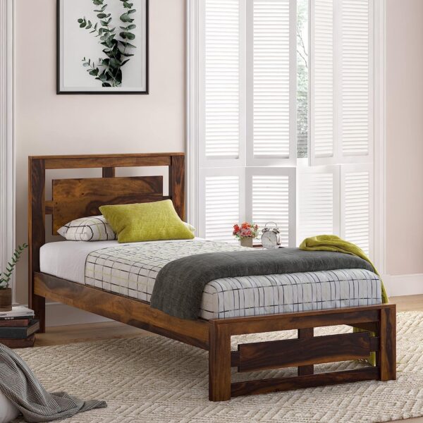 Ferrovilla Sobo Single Sheesham Wood Bed for Bedroom