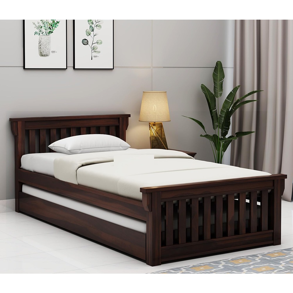 Ferrovilla Muis Trundle Single Solid Sheesham Wood Bed for Bedroom with 2 Years Warranty - Image 7