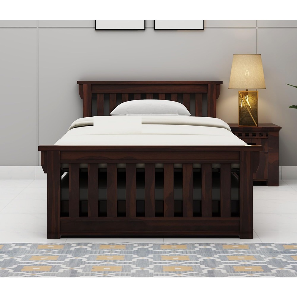 Ferrovilla Muis Trundle Single Solid Sheesham Wood Bed for Bedroom with 2 Years Warranty - Image 3