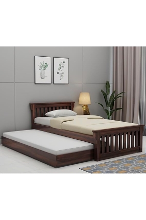 Ferrovilla Muis Trundle Single Solid Sheesham Wood Bed for Bedroom with 2 Years Warranty