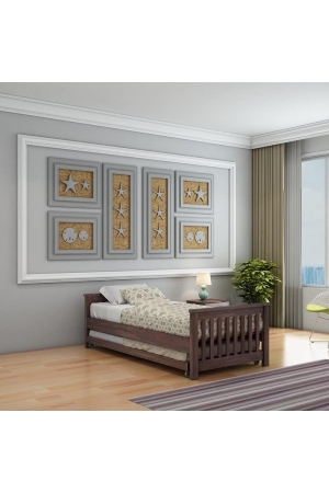 Ferrovilla Kopel Trundle Single Sheesham Wood Bed for Bedroom with 2 Years Warranty